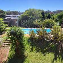 Piscina con hermoso jardín